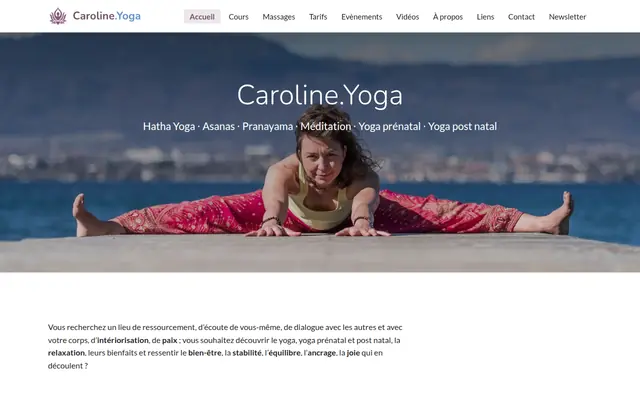 Capture du site Caroline Yoga