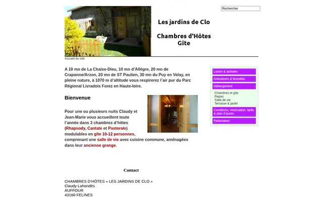 Capture du site Les Jardins de Clo